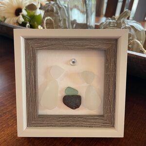 Handmade Nativity Scene Framed Sea Glass Art